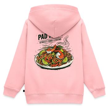 Légende de la street food du Pad Thai - Sweat Premium à capuche zippé enfant bio - rose - Dos - AI Model Kid Female (0cm)