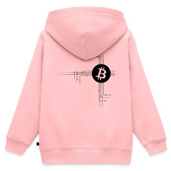 Bitcoin Netzwerk - Kinder Premium Organic Zip Hoodie - Rosa - Hinten - AI Model Kid Female (0cm)