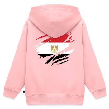 Ägyptische Flagge - Kinder Premium Organic Zip Hoodie - Rosa - Hinten - AI Model Kid Female (0cm)