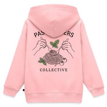 T-shirt spaghetti Pâtes Passionnés de design Femmes/Hommes - Sweat Premium à capuche zippé enfant bio - rose - Dos - AI Model Kid Female (0cm)