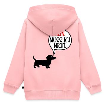 Dackel Hunde - Nein - Kinder Premium Organic Zip Hoodie - Rosa - Hinten - AI Model Kid Female (0cm)
