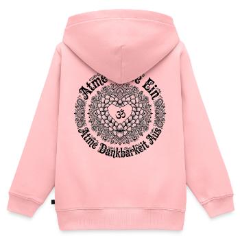 Atme Liebe Ein Atme Dankbarkeit Aus - Lotus Herz  - Kinder Premium Organic Zip Hoodie - Rosa - Hinten - AI Model Kid Female (0cm)
