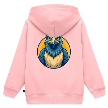 Falcon Kawaii Maskottchen-Cartoon-Clipart-Logo - Kinder Premium Organic Zip Hoodie - Rosa - Hinten - AI Model Kid Female (0cm)