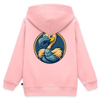 Flamingo Kawaii Maskottchen Cartoon Clipart Logo Abzeichen - Kinder Premium Organic Zip Hoodie - Rosa - Hinten - AI Model Kid Female (0cm)