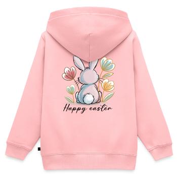Happy Easter Bunny - Kinder Premium Organic Zip Hoodie - Rosa - Hinten - AI Model Kid Female (0cm)