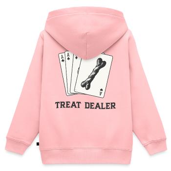Das Ass der Leckerlis! - Kinder Premium Organic Zip Hoodie - Rosa - Hinten - AI Model Kid Female (0cm)