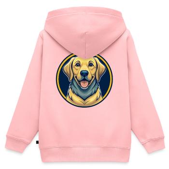 Labrador Retriever Hund Kawaii Cartoon Clipart Logo - Kinder Premium Organic Zip Hoodie - Rosa - Hinten - AI Model Kid Female (0cm)