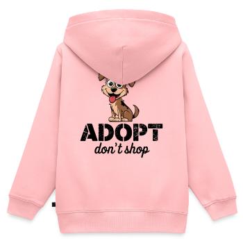 Süß adoptieren, nicht einkaufen Jack Russell Welpe Cartoon 2 - Kinder Premium Organic Zip Hoodie - Rosa - Hinten - AI Model Kid Female (0cm)