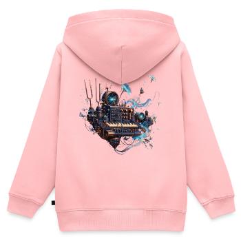 Cosmic Steampunk Keyboard - Kinder Premium Organic Zip Hoodie - Rosa - Hinten - AI Model Kid Female (0cm)