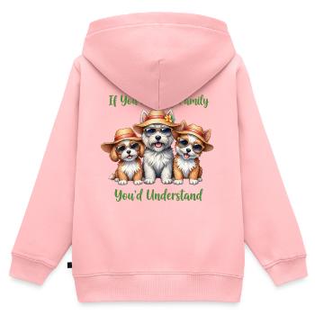Wenn Sie meine Familie treffen, lustige Hundeliebhaber-Merch. - Kinder Premium Organic Zip Hoodie - Rosa - Hinten - AI Model Kid Female (0cm)