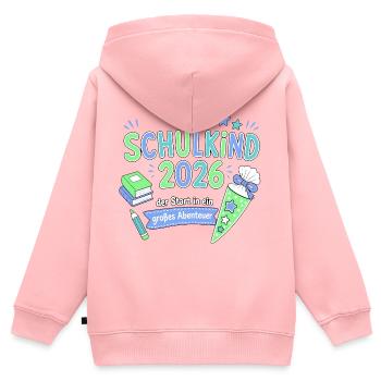 Schulkind 2026 - der Start in ein großes Abenteuer - Kinder Premium Organic Zip Hoodie - Rosa - Hinten - AI Model Kid Female (0cm)