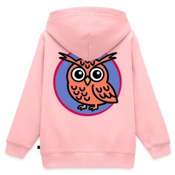 Cartoon-Eule - Kinder Premium Organic Zip Hoodie - Rosa - Hinten - AI Model Kid Female (0cm)