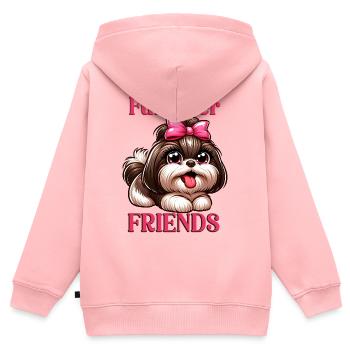 Fell-Ever-Freunde süßes Shih Tzu-Mädchen - Kinder Premium Organic Zip Hoodie - Rosa - Hinten - AI Model Kid Female (0cm)