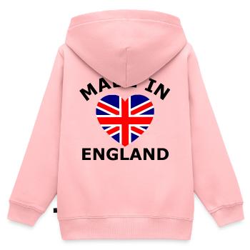 Britische Flagge im Herzdesign - Kinder Premium Organic Zip Hoodie - Rosa - Hinten - AI Model Kid Female (0cm)