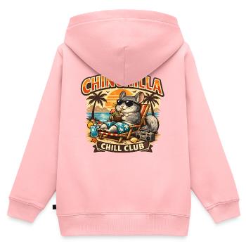 Chinchilla Chill Club | Funny Retro Shirt - Kids Premium Organic Zip-up Hoodie - rose - Back - AI Model Kid Female (0cm)