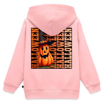Halloween-Kürbis - Kinder Premium Organic Zip Hoodie - Rosa - Hinten - AI Model Kid Female (0cm)