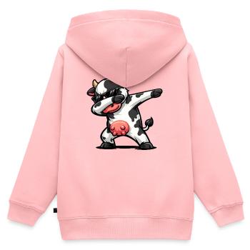Dabbing Cow - Kids Premium Organic Zip-up Hoodie - rose - Back - AI Model Kid Female (0cm)