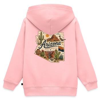 Vintage Arizona Grand Canyon State Art Aufkleber - Kinder Premium Organic Zip Hoodie - Rosa - Hinten - AI Model Kid Female (0cm)