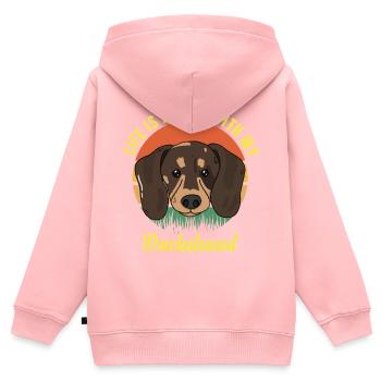 Dackel Wursthund Lilfe besser mit Dackel - Kinder Premium Organic Zip Hoodie - Rosa - Hinten - AI Model Kid Female (0cm)