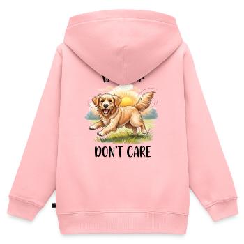 Golden Retriever Hundehaare kümmern sich nicht um Design - Kinder Premium Organic Zip Hoodie - Rosa - Hinten - AI Model Kid Female (0cm)