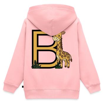 Giraffe Großbuchstabe B - Kinder Premium Organic Zip Hoodie - Rosa - Hinten - AI Model Kid Female (0cm)