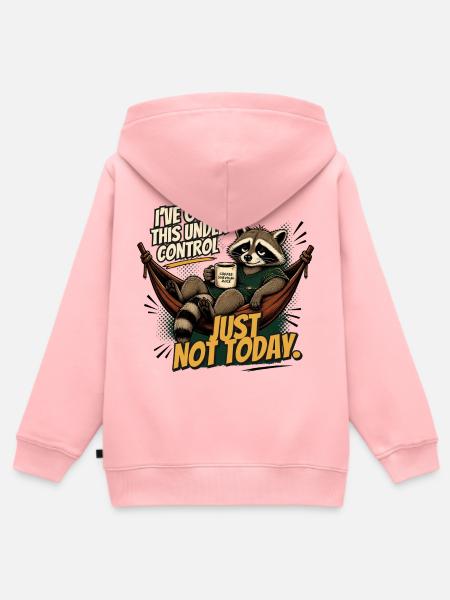 Waschbär entspannt: Just Not Today - Kinder Premium Organic Zip Hoodie - Rosa