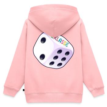 Würfel, 1. Klasse 2026 - Kinder Premium Organic Zip Hoodie - Rosa - Hinten - AI Model Kid Female (0cm)