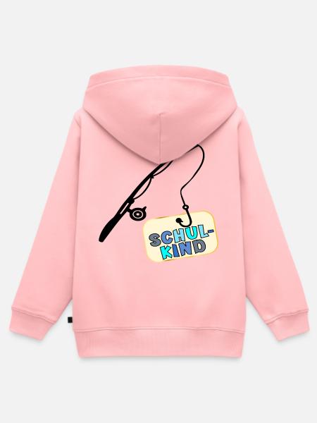 Schulstart Schulkind Angeln - Kinder Premium Organic Zip Hoodie - Rosa