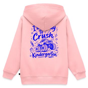 Ich bin bereit Crush Kindergarten – süßer Monstertruck - Kinder Premium Organic Zip Hoodie - Rosa - Hinten - AI Model Kid Female (0cm)