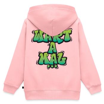 Wart A Mal – Lustiger Dialekt Spruch Design - Kinder Premium Organic Zip Hoodie - Rosa - Hinten - AI Model Kid Female (0cm)