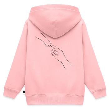 Patte et Main – Meilleures amies - Sweat Premium à capuche zippé enfant bio - rose - Dos - AI Model Kid Female (0cm)