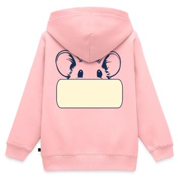 Namensschild Maus - Kinder Premium Organic Zip Hoodie - Rosa - Hinten - AI Model Kid Female (0cm)