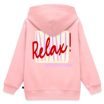 Nervensystem: Entspann dich - Kinder Premium Organic Zip Hoodie - Rosa - Hinten - AI Model Kid Female (0cm)