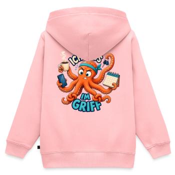 Ich hab's im Griff – Oktopus Multitasking - Kinder Premium Organic Zip Hoodie - Rosa - Hinten - AI Model Kid Female (0cm)