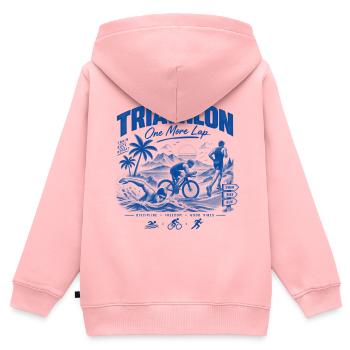 Triathlon Noch Eine Runde - Kinder Premium Organic Zip Hoodie - Rosa - Hinten - AI Model Kid Female (0cm)