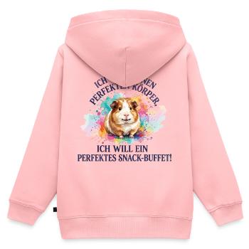 Meerschweinchen Snack-Buffet Lustiges Nagetier - Kinder Premium Organic Zip Hoodie - Rosa - Hinten - AI Model Kid Female (0cm)
