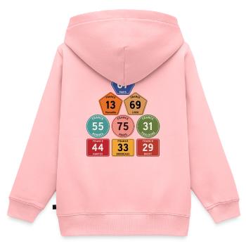 Vintage France Departments - Kids Premium Organic Zip-up Hoodie - rose - Back - AI Model Kid Female (0cm)