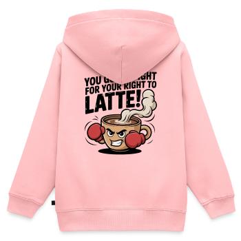 Kämpfe für dein Recht auf Latte – Boxkaffeetasse - Kinder Premium Organic Zip Hoodie - Rosa - Hinten - AI Model Kid Female (0cm)