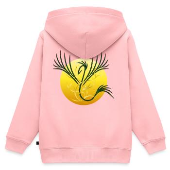 Sonnenphönix - Die Wiedergeburt des Lichts - Kinder Premium Organic Zip Hoodie - Rosa - Hinten - AI Model Kid Female (0cm)
