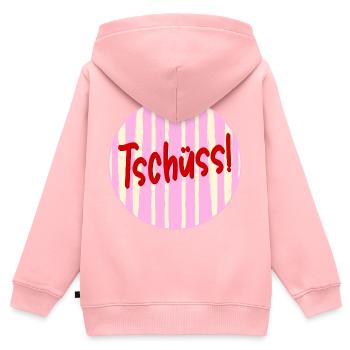 Abschied Tschüss - Kinder Premium Organic Zip Hoodie - Rosa - Hinten - AI Model Kid Female (0cm)