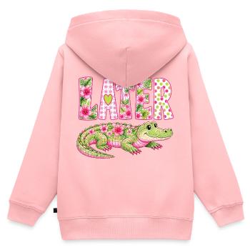 Later Alligator – Süßes tropisches Krokodil  - Kinder Premium Organic Zip Hoodie - Rosa - Hinten - AI Model Kid Female (0cm)