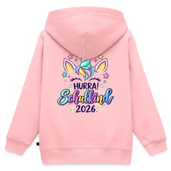 Magisches Einhorn zum 4. Geburtstag - Kinder Premium Organic Zip Hoodie - Rosa - Hinten - AI Model Kid Female (0cm)
