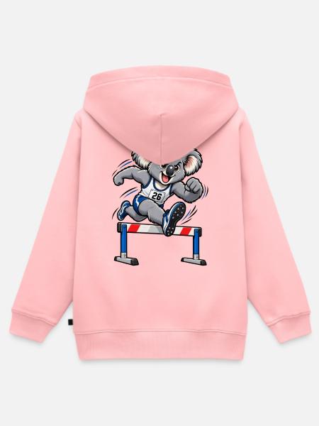 Süßer Koala beim Hürdenlauf - Kinder Premium Organic Zip Hoodie - Rosa