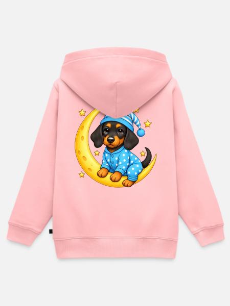 Gute Nacht Dackel - Kinder Premium Organic Zip Hoodie - Rosa