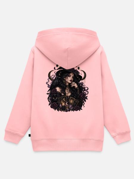 Mondmagie-Witch mit Krähenrosen - Kinder Premium Organic Zip Hoodie - Rosa