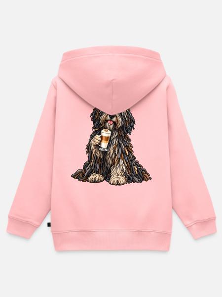 Bergamasker mit Latte Macchiato - Kinder Premium Organic Zip Hoodie - Rosa