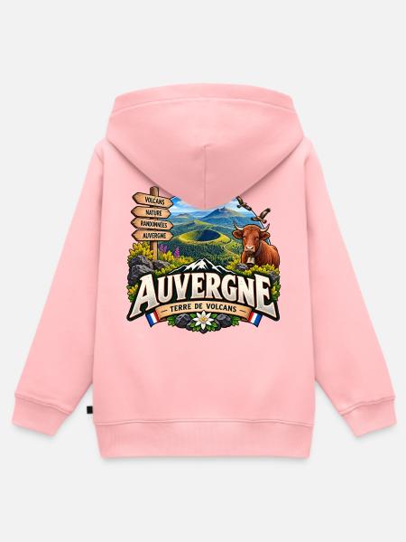 Auvergne – Land der Vulkane - Kinder Premium Organic Zip Hoodie - Rosa