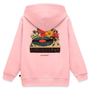 Old player - Kinder Premium Organic Zip Hoodie - Rosa - Hinten - AI Model Kid Female (0cm)
