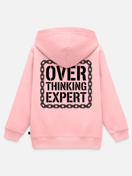 Overthinking Expert Spruch - Kinder Premium Organic Zip Hoodie - Rosa