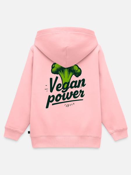 Vegan Power - Kinder Premium Organic Zip Hoodie - Rosa